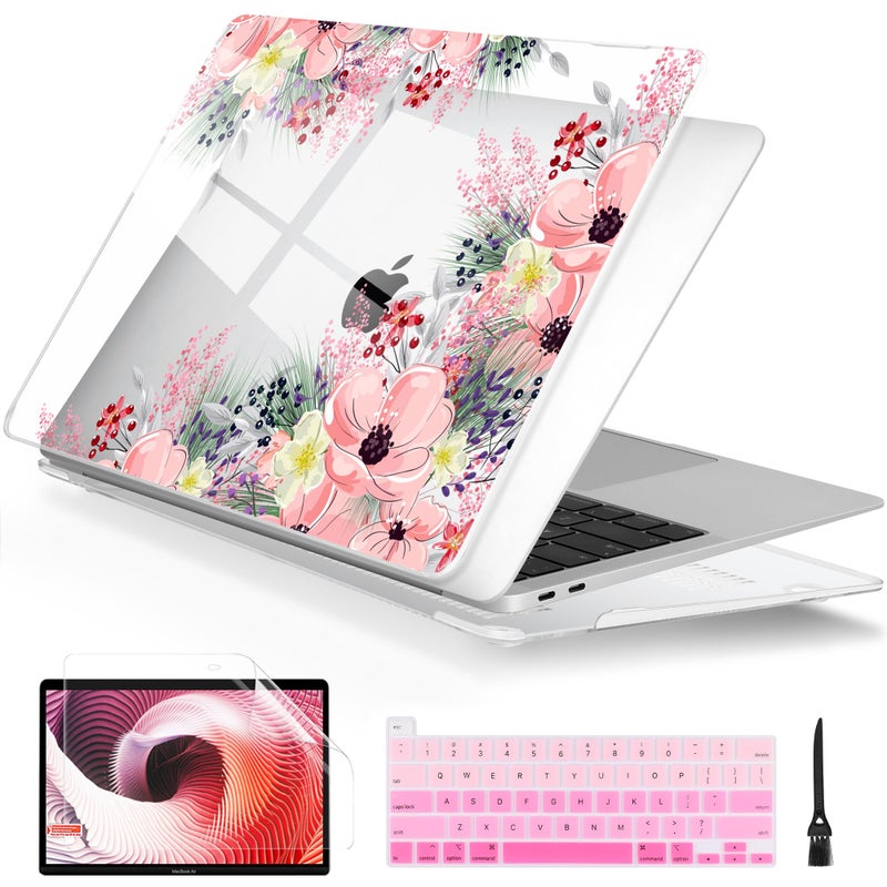 Batianda for MacBook Pro 13 Case 2022 M2 Chip Plastic Hardshell with Keyboard Cover Screen Protector for MacBook Pro with Touch Bar 2021 2020 Release Model A2338 M1/A2289/A2251 (Beautiful Floral) - Image 1